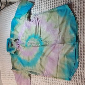 Tie dyed short sleeve Dress shirt, Nordstrom, size large